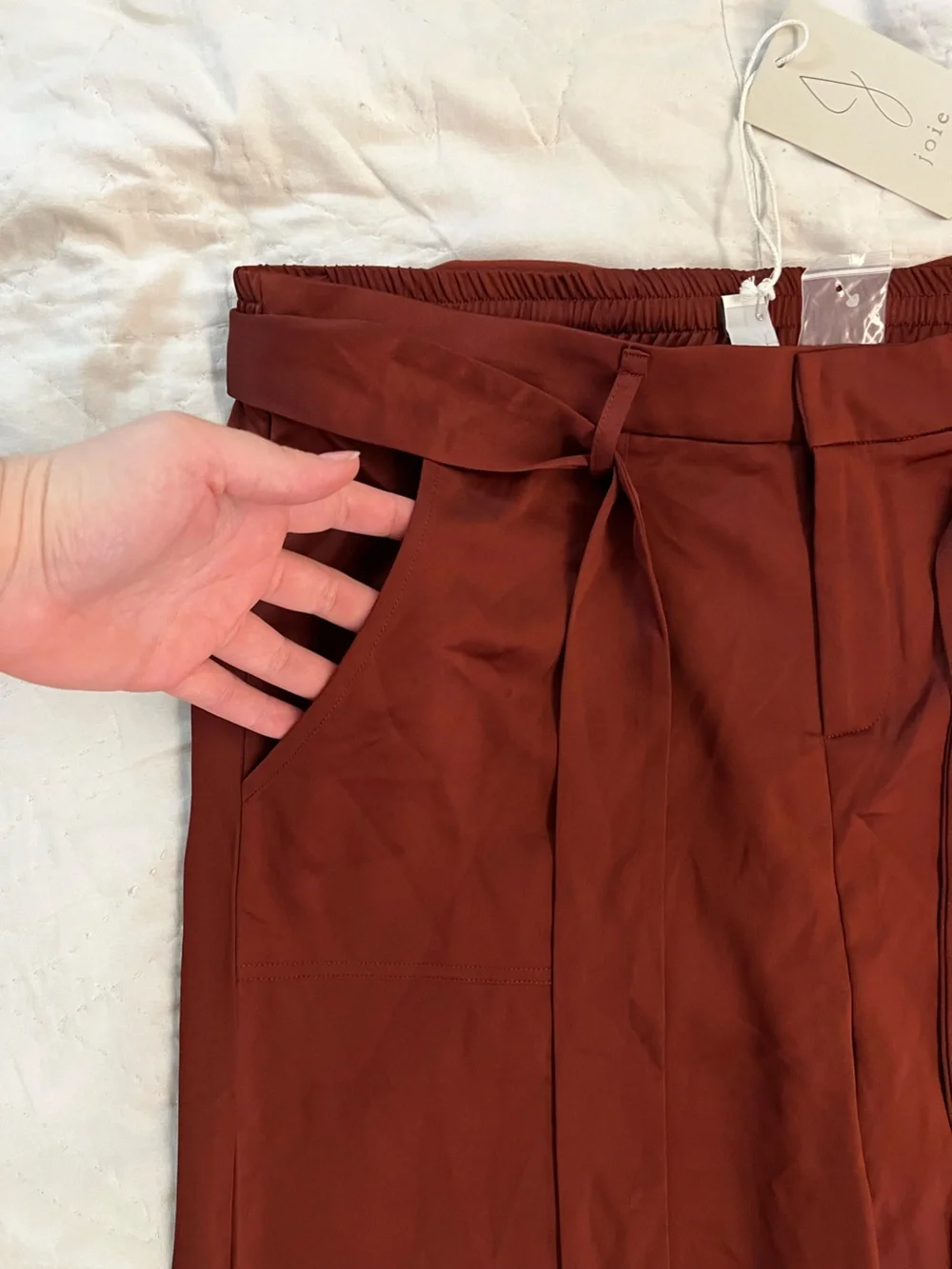 Joie Wide-Leg Trousers in Deep Rust